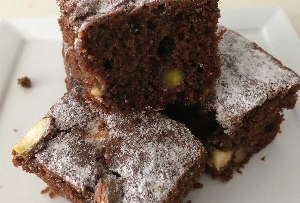 Brownie de Chocolate Negro y Pistacho