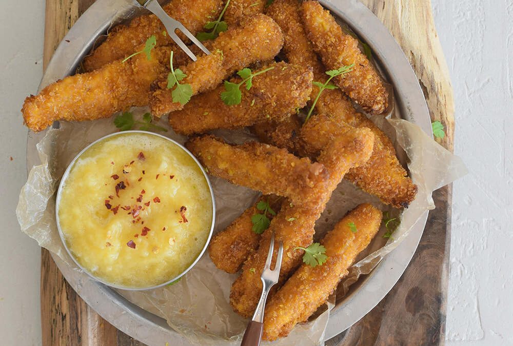 POLLO CROCANTE CON SALSA DE PIÑA AGRIDULCE