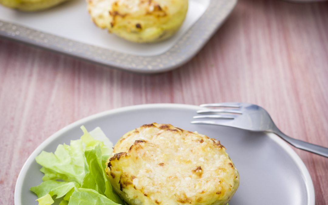 Papas rellenas de gambas