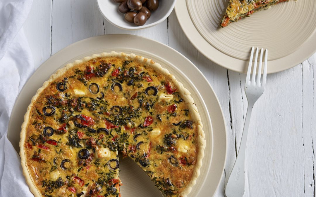 QUICHE VEGETARIANA CON ESPINACAS Y PIMENTÓN ROJO