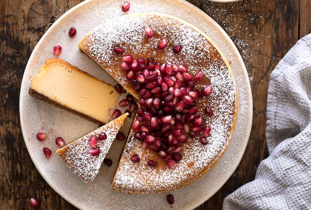 CHEESCAKE DE CHOCOLATE BLANCO CON GRANADAS