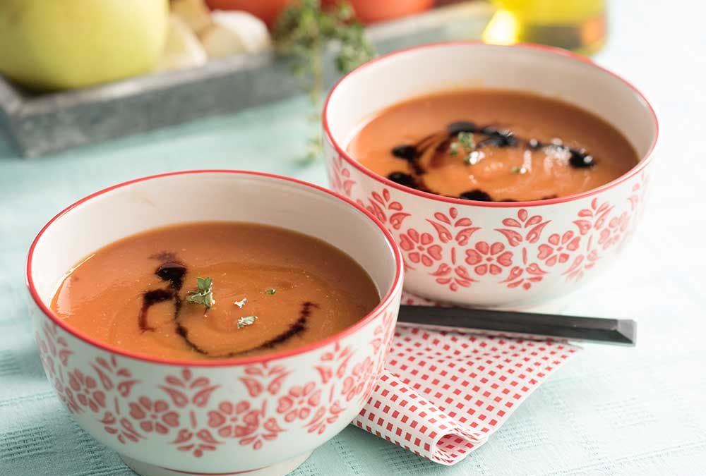 CREMA DE TOMATES ASADOS CON MANZANA